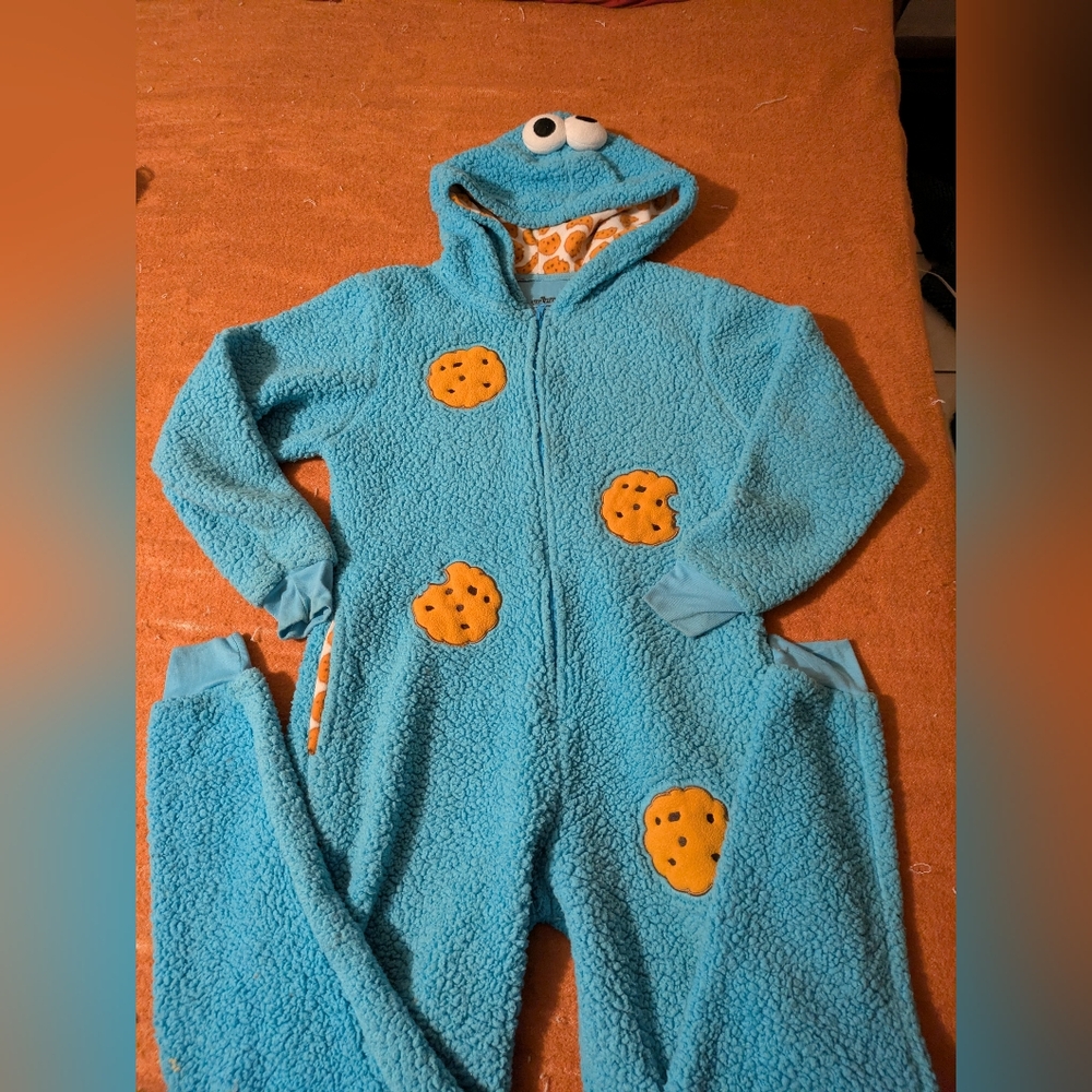 Sesame Street Turquoise Cookie Monster Footie